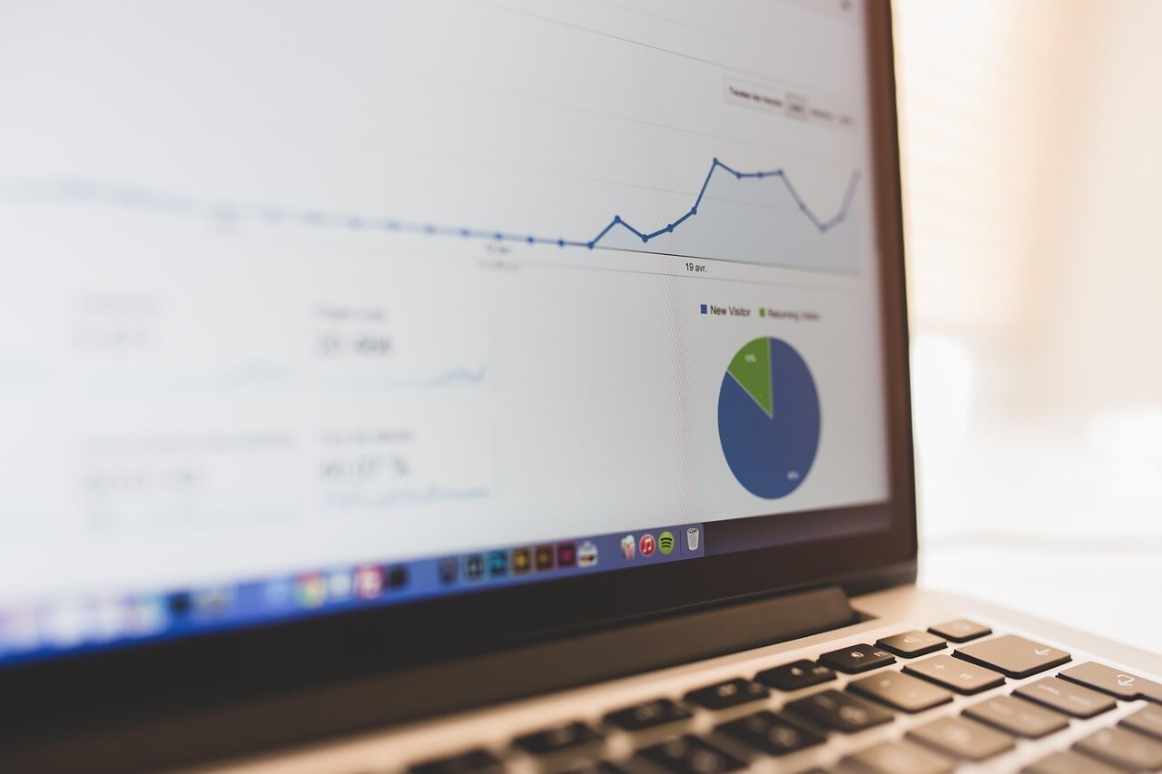 Analytics chart on a laptop screen