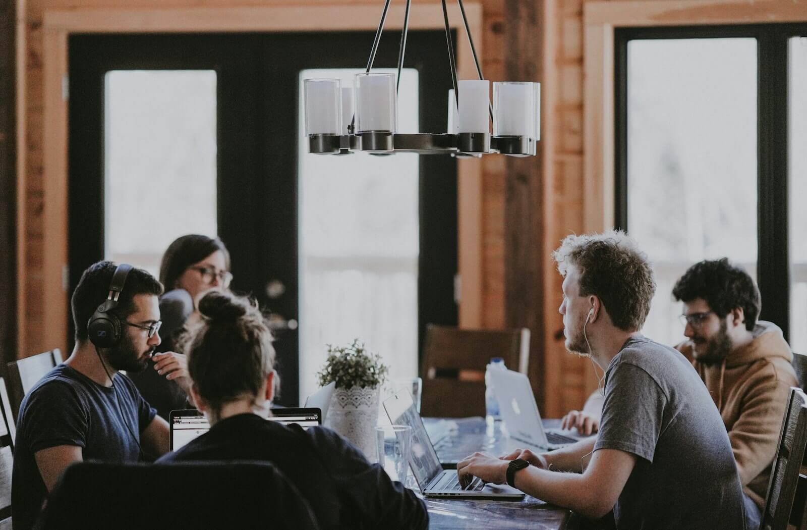 Modern team discussion in an office